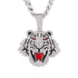 XL Iced Tiger Pendant with 9mm Solid Cuban Chain 30" - HC-6050