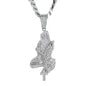 XL Iced Praying-Hands Pendant with 9mm Solid Cuban Chain 30" - HC-6051