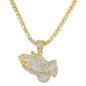 Iced Praying Hands Pendant with 3.5mm Tennis Chain 24" - HC-703