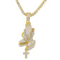 Iced Praying Hands Pendant with 3.5mm Tennis Chain 24" - HC-704