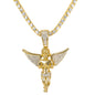 Iced Angel Pendant with 3.5mm Tennis Chain 24" - HC-705