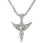 Iced Angel Pendant with 3.5mm Tennis Chain 24" - HC-705