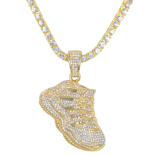 Iced Sneaker Pendant with 3.5mm Tennis Chain 24" - HC-715**