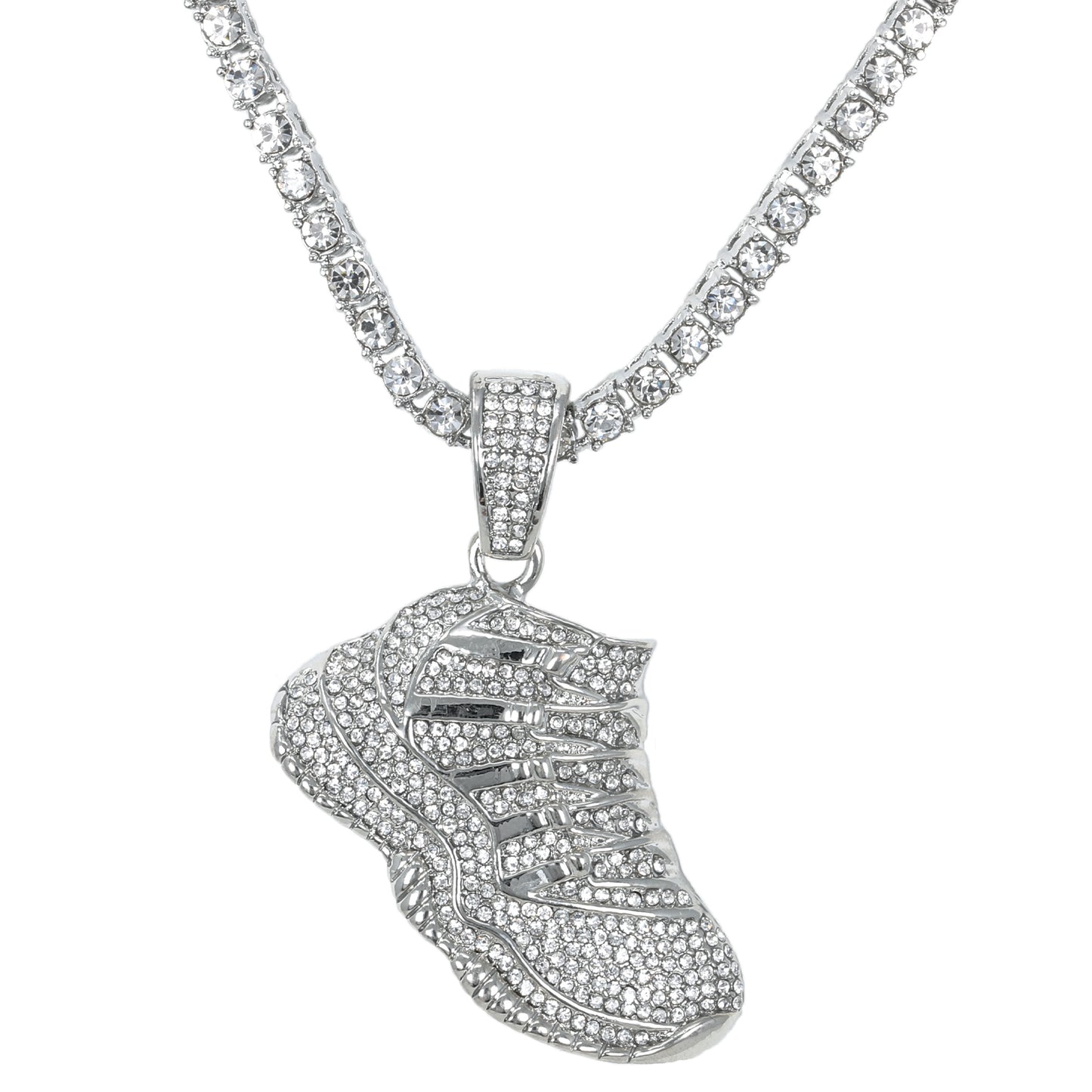 Iced Sneaker Pendant with 3.5mm Tennis Chain 24" - HC-715**