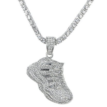 Iced Sneaker Pendant with 3.5mm Tennis Chain 24" - HC-715**