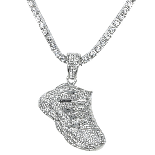 Iced Sneaker Pendant with 3.5mm Tennis Chain 24" - HC-715**