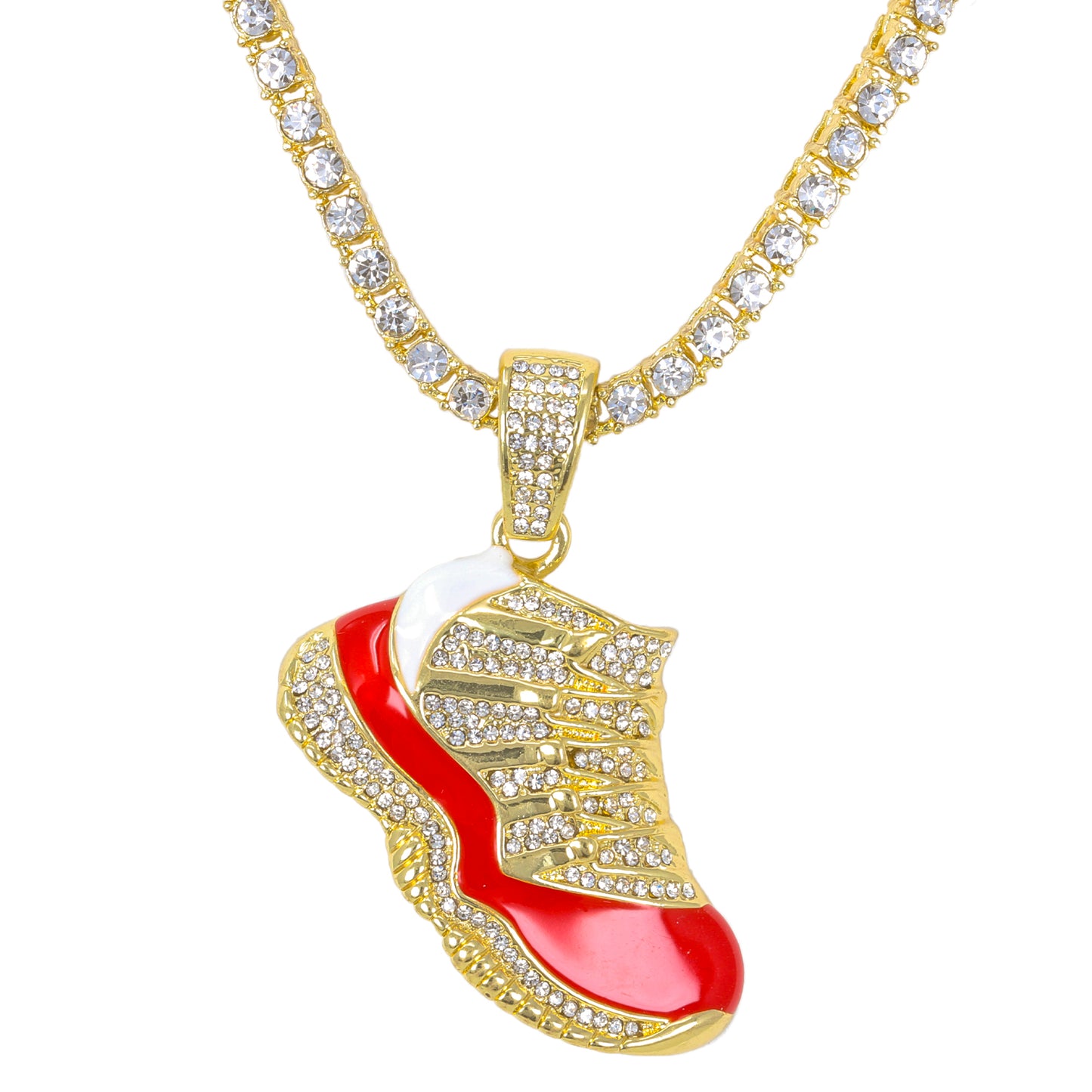 Iced Sneaker Pendant with 3.5mm Tennis Chain 24" - HC-716**