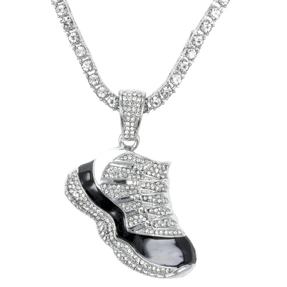 Iced Sneaker Pendant with 3.5mm Tennis Chain 24" - HC-717**