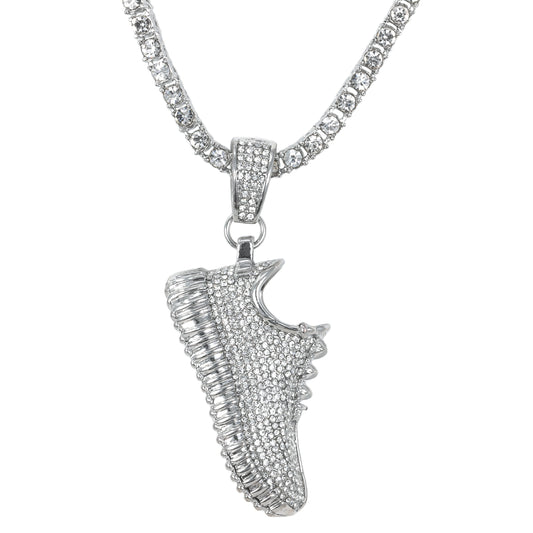 Iced Sneaker Pendant with 3.5mm Tennis Chain 24" - HC-718