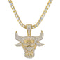 Iced Bull Pendant with 3.5mm Tennis Chain 24" - HC-719**