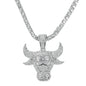 Iced Bull Pendant with 3.5mm Tennis Chain 24" - HC-719**