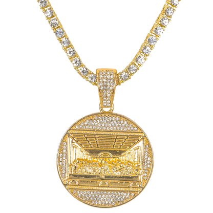 Iced Last Pendant with 3.5mm Tennis Chain 24" - HC-721