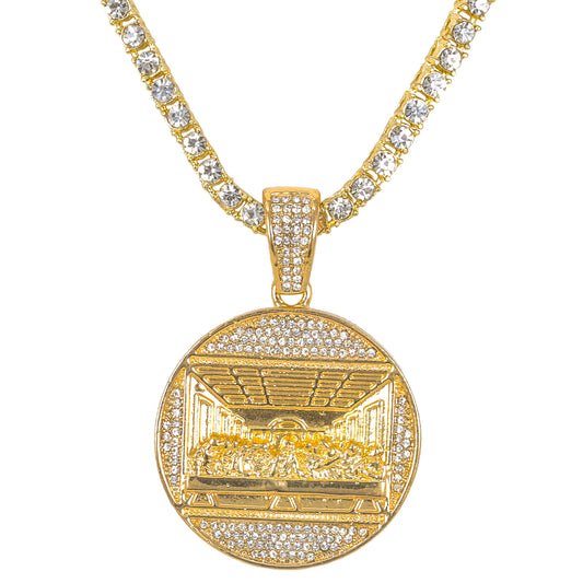 Iced Last Pendant with 3.5mm Tennis Chain 24" - HC-721