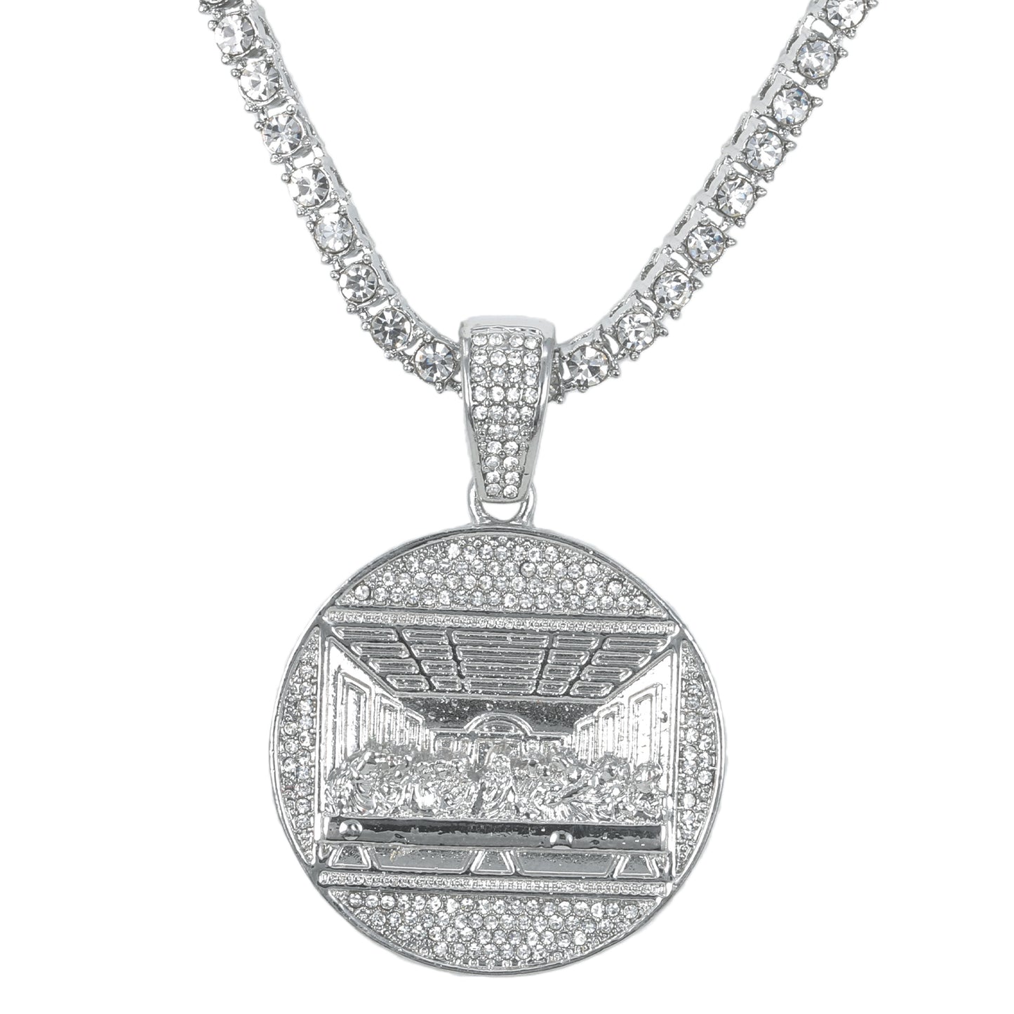 Iced Last Pendant with 3.5mm Tennis Chain 24" - HC-721