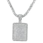 Iced Tag Pendant with 3.5mm Tennis Chain 24" - HC-723