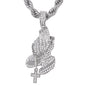 Iced Large Praying Hand Pendant with 8mm Rope Chain 24" - HC-8002