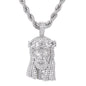 Iced Large Jesus Pendant with 8mm Rope Chain 24" - HC-8003