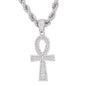 Iced Large Cross Pendant with 8mm Rope Chain 24" - HC-8005