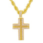 Iced Large Cross Pendant with 8mm Rope Chain 24" - HC-8017