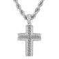 Iced Large Cross Pendant with 8mm Rope Chain 24" - HC-8017