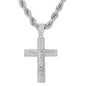 Iced Large Cross Pendant with 8mm Rope Chain 24" - HC-8022