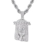 Iced Large Jesus Pendant with 8mm Rope Chain 24" - HC-8023