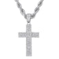 Iced Large Cross Pendant with 8mm Rope Chain 24" - HC-8025