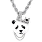 Iced Large Panda Pendant with 8mm Rope Chain 24" - HC-8029**