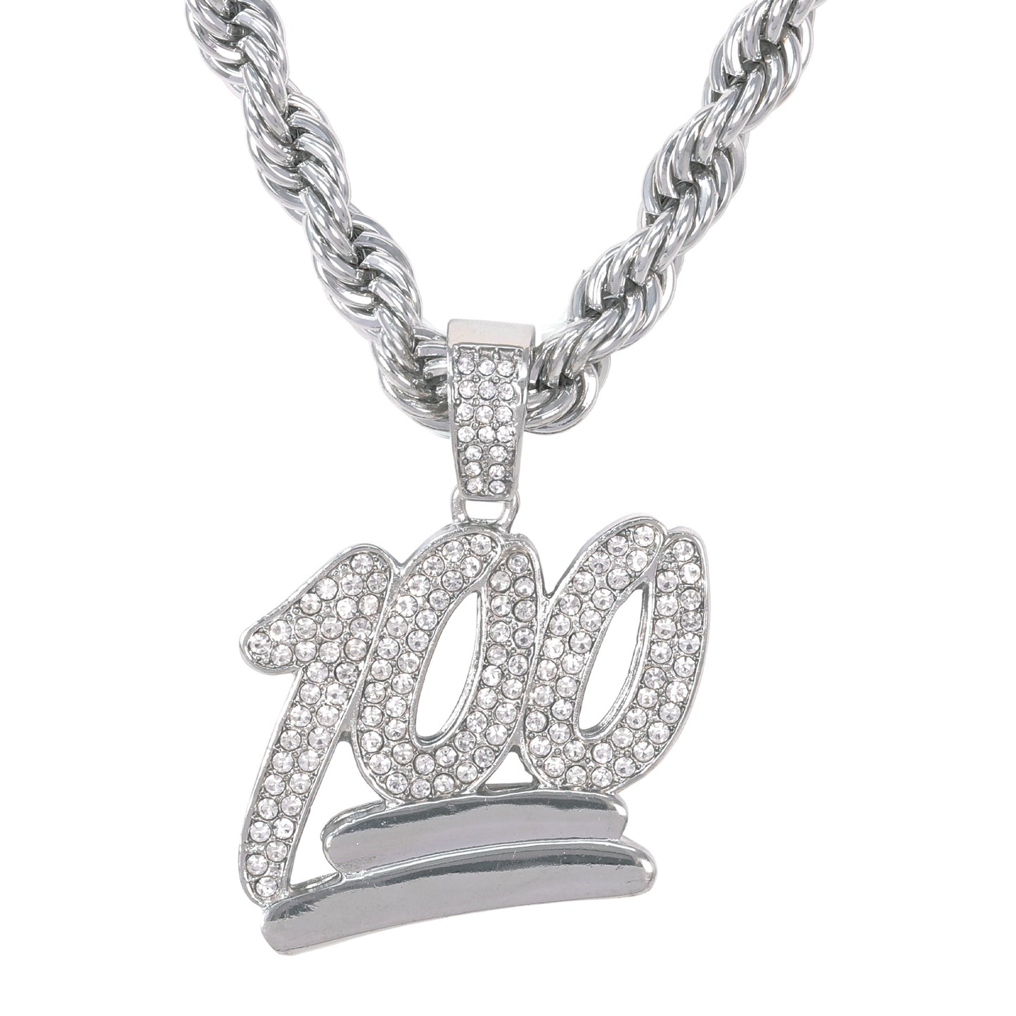 Iced Large Novelty Pendant with 8mm Rope Chain 24" - HC-8030