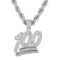 Iced Large Novelty Pendant with 8mm Rope Chain 24" - HC-8030