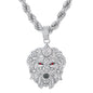 Iced Large Lion Pendant with 8mm Rope Chain 24" - HC-8031