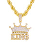 Iced Large King Pendant with 8mm Rope Chain 24" - HC-8032