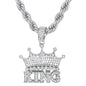 Iced Large King Pendant with 8mm Rope Chain 24" - HC-8032