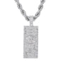Iced Large Money Pendant with 8mm Rope Chain 24" - HC-8034