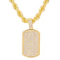 Iced Large Tag Pendant with 8mm Rope Chain 24" - HC-8035**