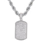 Iced Large Tag Pendant with 8mm Rope Chain 24" - HC-8035**