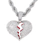 Iced Large Love Pendant with 8mm Rope Chain 24" - HC-8038