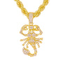 Iced Large Scorpion Pendant with 8mm Rope Chain 24" - HC-8045**