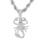 Iced Large Scorpion Pendant with 8mm Rope Chain 24" - HC-8045**