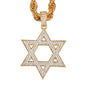 Iced Large Star Pendant with 8mm Rope Chain 24" - HC-8053