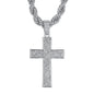 Iced Large Cross Pendant with 8mm Rope Chain 24" - HC-8066