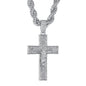 Iced Large Cross Pendant with 8mm Rope Chain 24" - HC-8067
