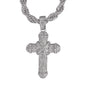 Iced Large Cross Pendant with 8mm Rope Chain 24" - HC-8068
