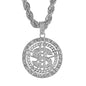 Iced Large Money Pendant with 8mm Rope Chain 24" - HC-8070