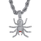 Iced Large Spider Pendant with 8mm Rope Chain 24" - HC-8073