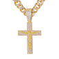 Iced Large Cross Pendant with 12mm Iced Cuban Chain - HC-9004