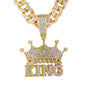 Iced Large King Pendant with 12mm Iced Cuban Chain - HC-9007