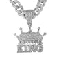 Iced Large King Pendant with 12mm Iced Cuban Chain - HC-9007