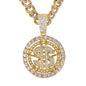 Iced Large Money Pendant with 12mm Iced Cuban Chain - HC-9013