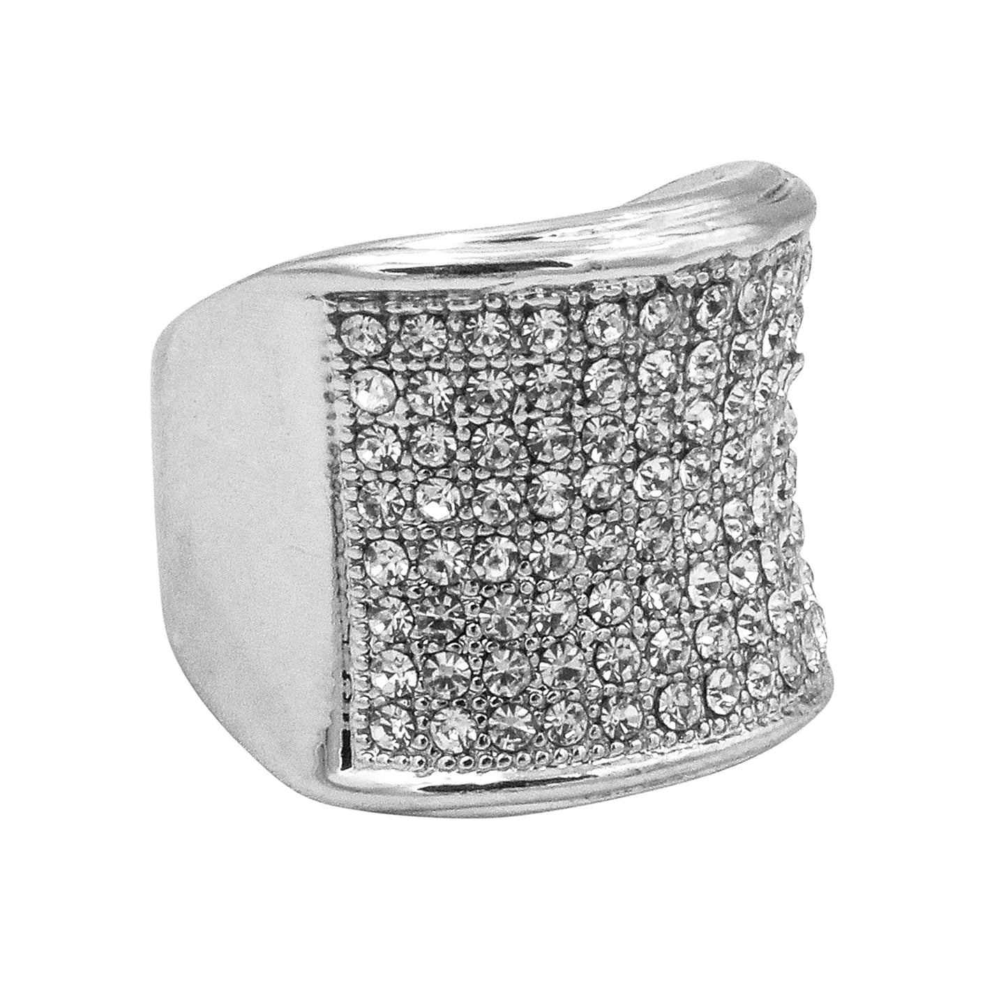 Mens One Size Iced Out Square Ring - HR-01